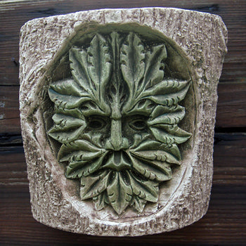 Green Man Log Carving